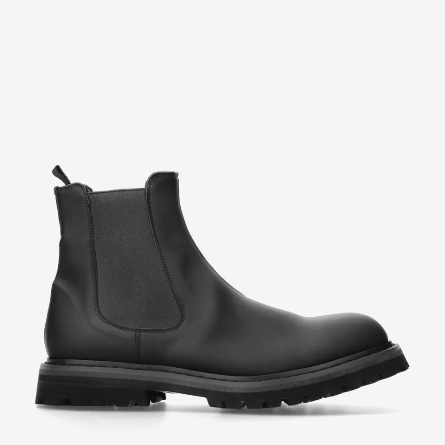 Shop Chelsea Boots 32144A In Black Rubber Man Ankle Boots