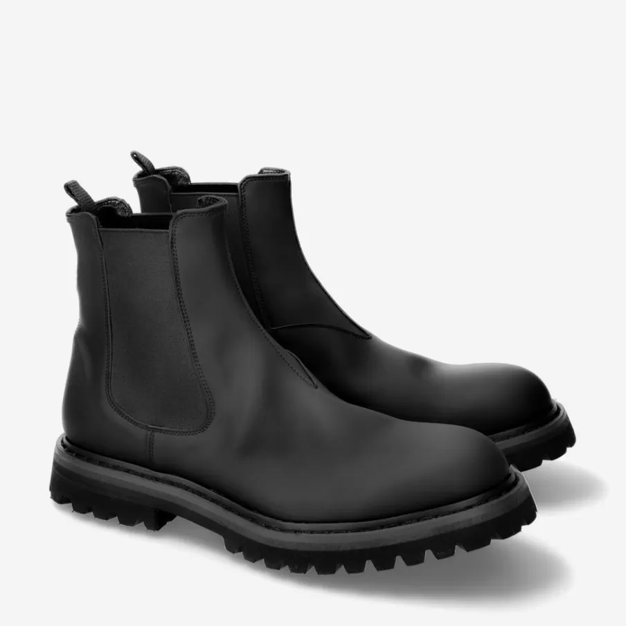 Shop Chelsea Boots 32144A In Black Rubber Man Ankle Boots