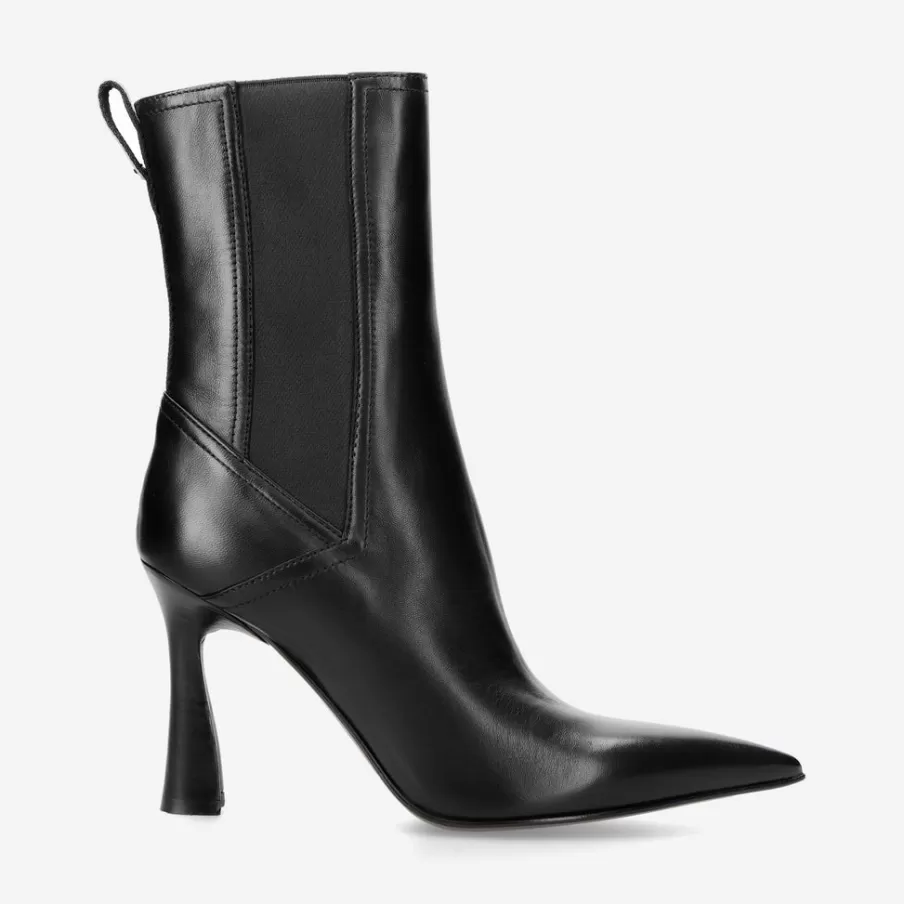 Shop M6589B Leather Ankle Boots With High Heel Woman Ankle Boots