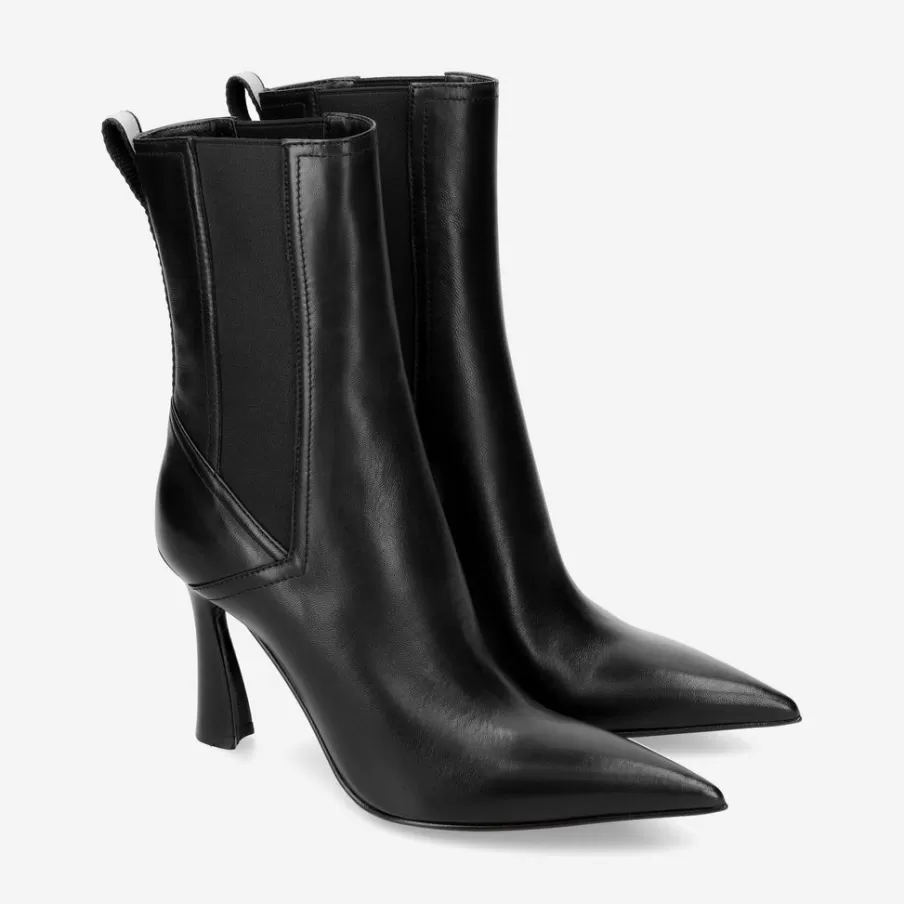 Shop M6589B Leather Ankle Boots With High Heel Woman Ankle Boots