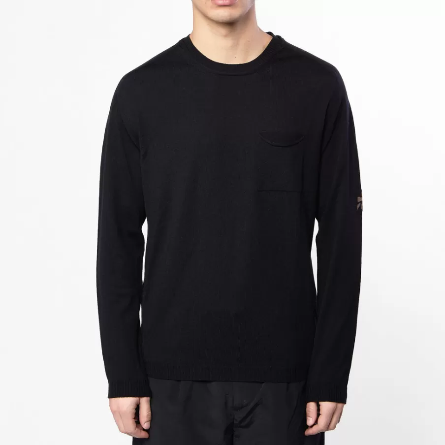 Store Pr273100 Wool Crew Neck Sweater With Pocket Man Knitwear And Sweatshirts